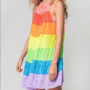 PITUSA POPSICLE HALTER MINI DRESS